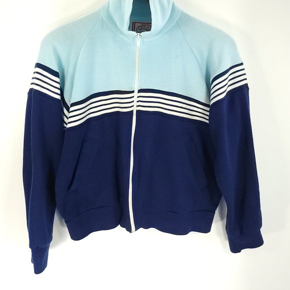 Vtg Fair Play By Sarna Full Zip Tennis Track Jacket Men's Med.? Blue Grandpacore - Picture 2 of 9